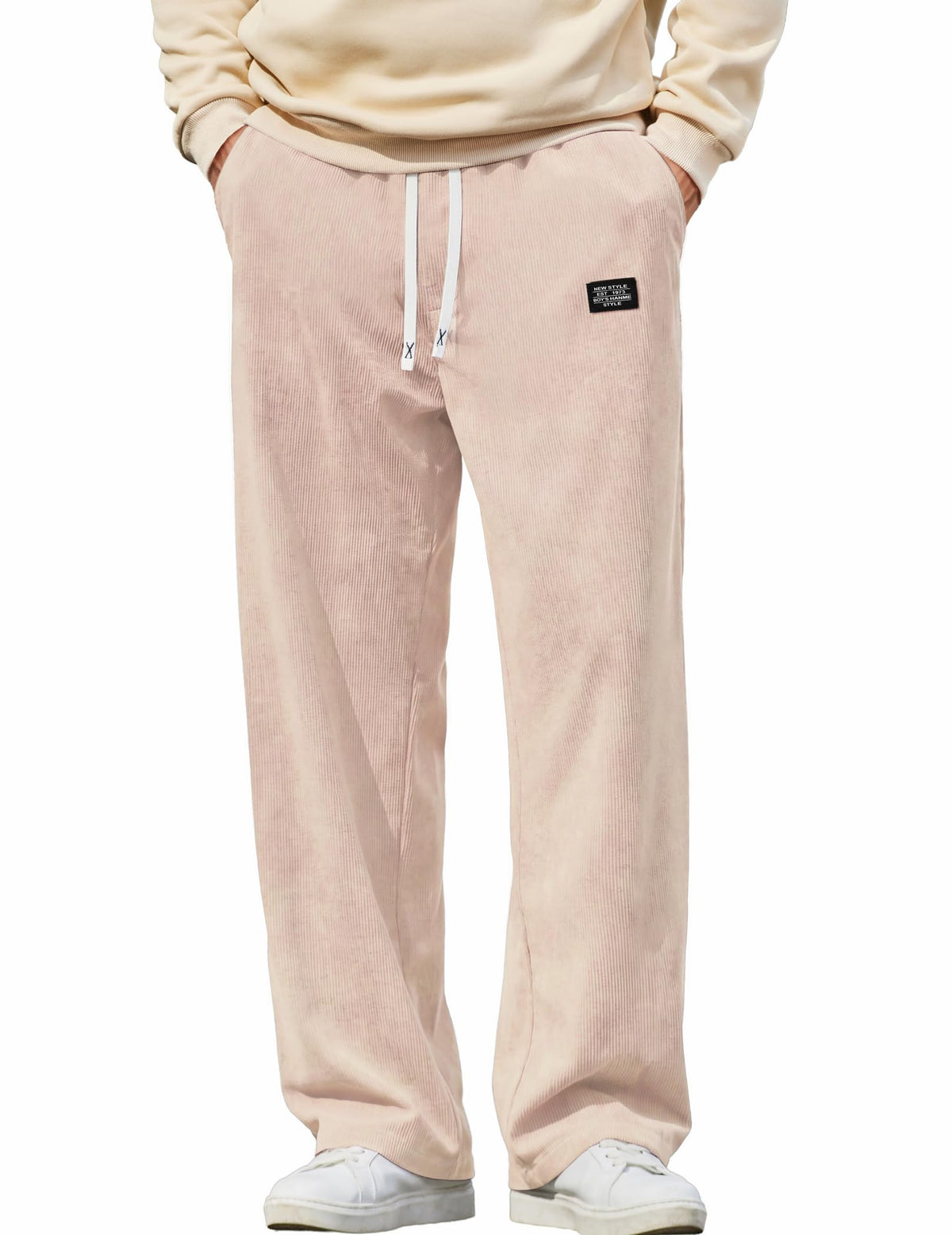 COOFANDY Mens Casual Corduroy Pants Baggy Sweatpants Loose Fit Wide Leg