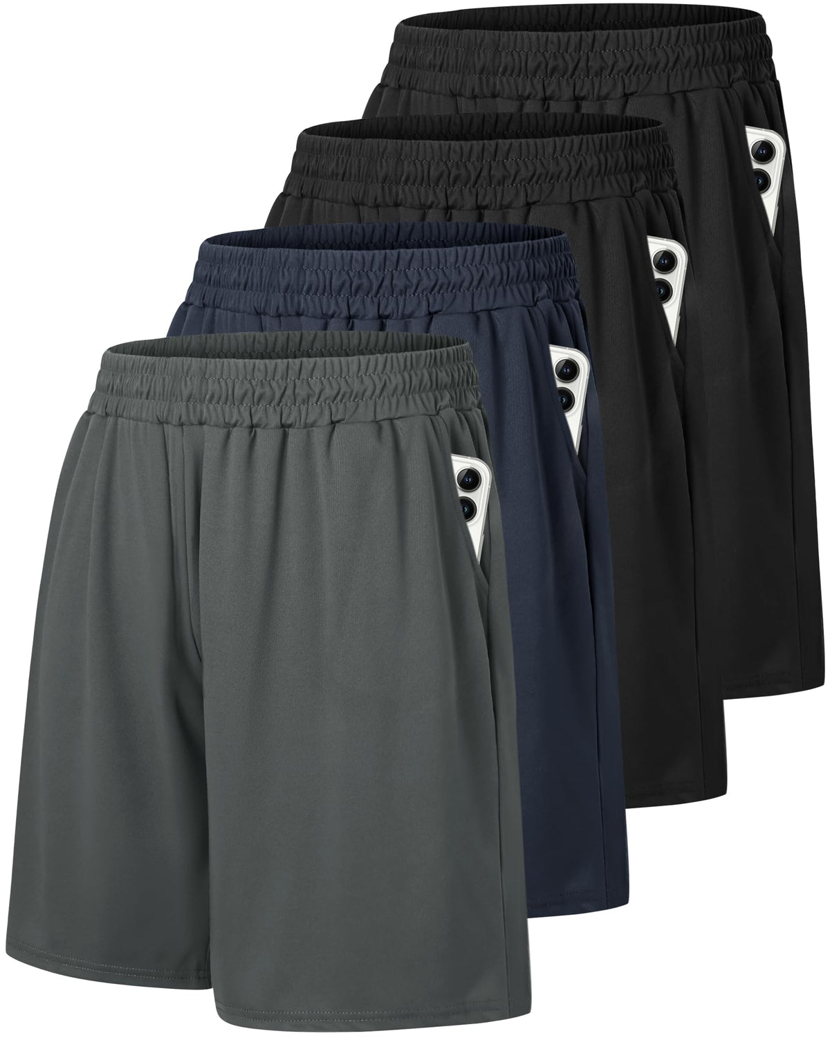 4 Pack Gym Mens Shorts - Basketball Athletic Shorts Fitness Clothing