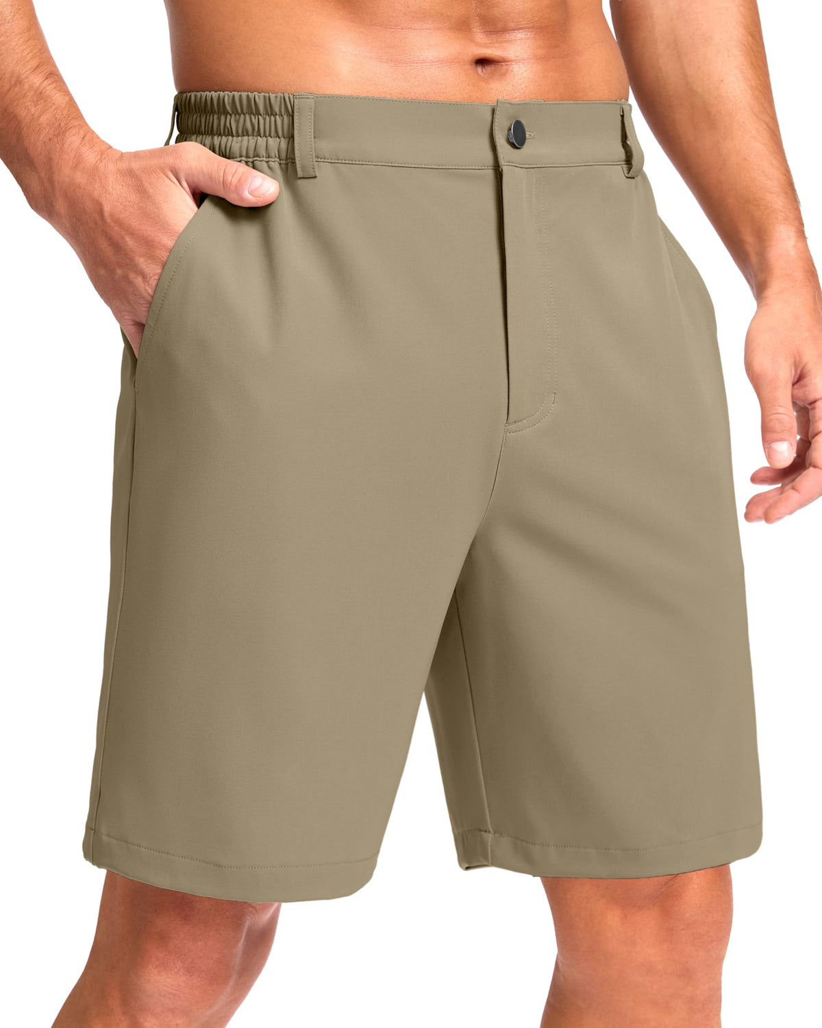 Pudolla Men's Casual Shorts 7"/9"/5" Lightweight Golf Shorts with 3 Pockets Stretch Quick Dry Comfy Work Shorts
