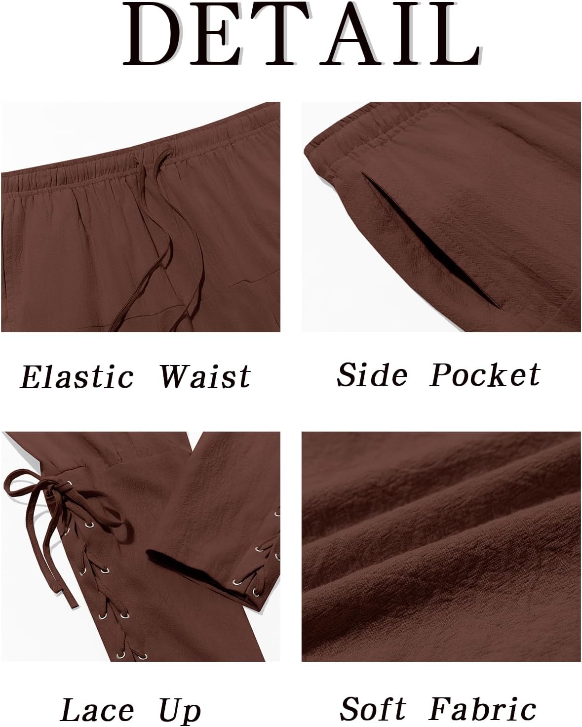 Runcati Mens Medieval Pants Renaissance Viking Pirate Costume Pants