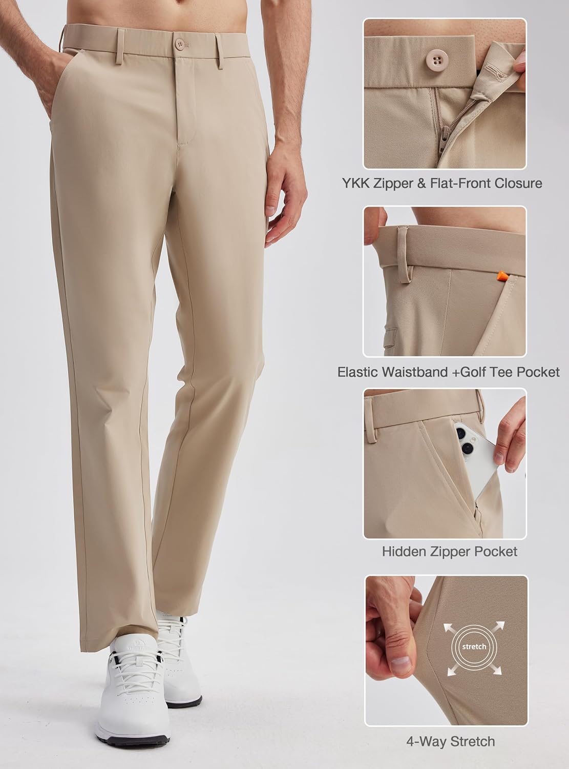 Mens Golf Pants Stretch Business Casual Work Dress Pants Slacks 30"/32"/34"