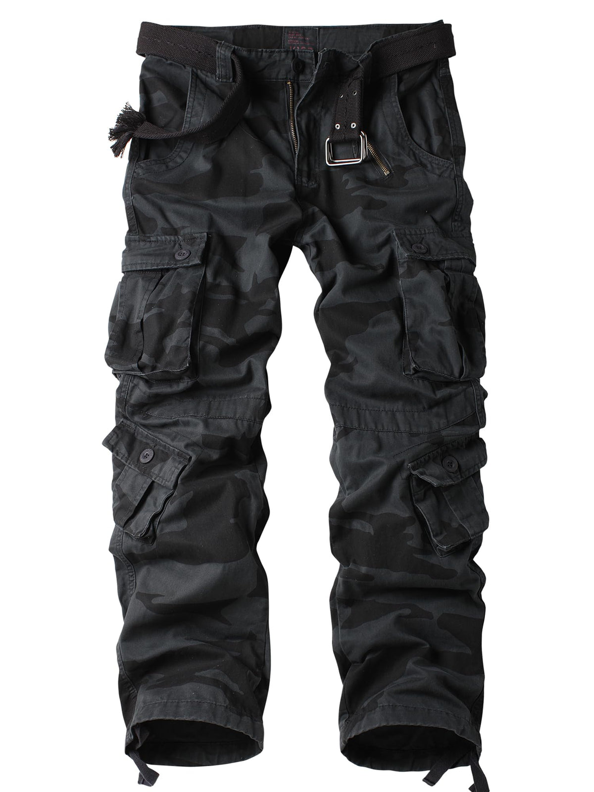 Men's Camo Cargo Work Pants Cotton Tactical Ripstop Casual Combat Pants with 8 Pockets