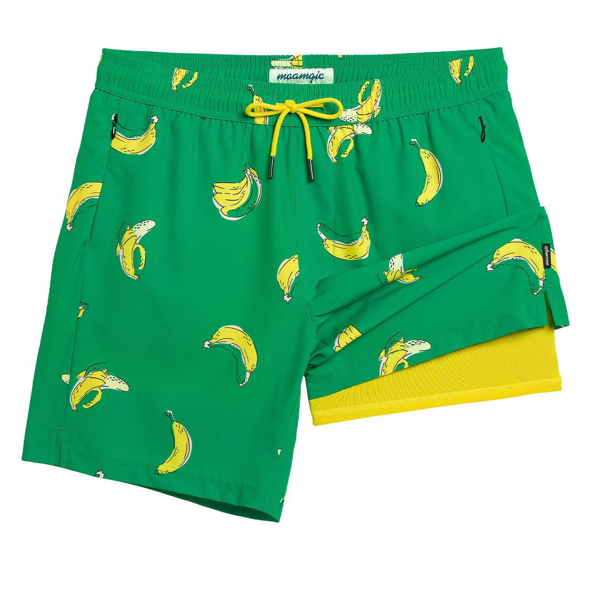 maamgic 2 in 1 Mens Swim Trunks 7 Inch Swim Shorts Swim Suits Board Shorts