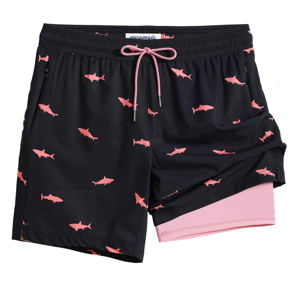 maamgic 2 in 1 Mens Swim Trunks 7 Inch Swim Shorts Swim Suits Board Shorts