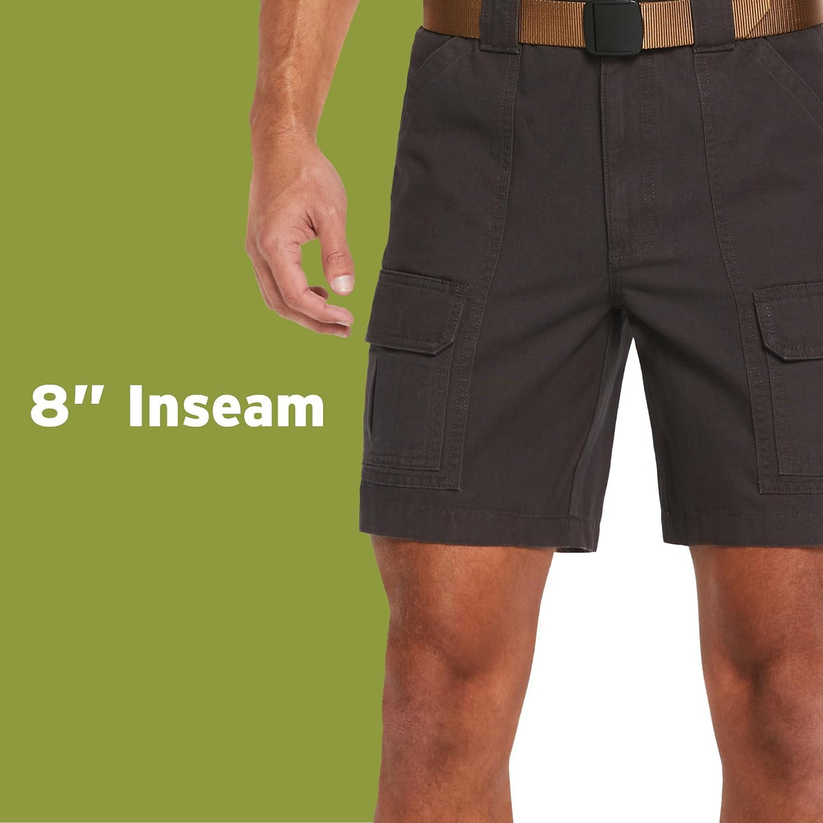 Savane Mens 8” Hiking Cotton Cargo Shorts with Tech Pocket (Available in Big & Tall)