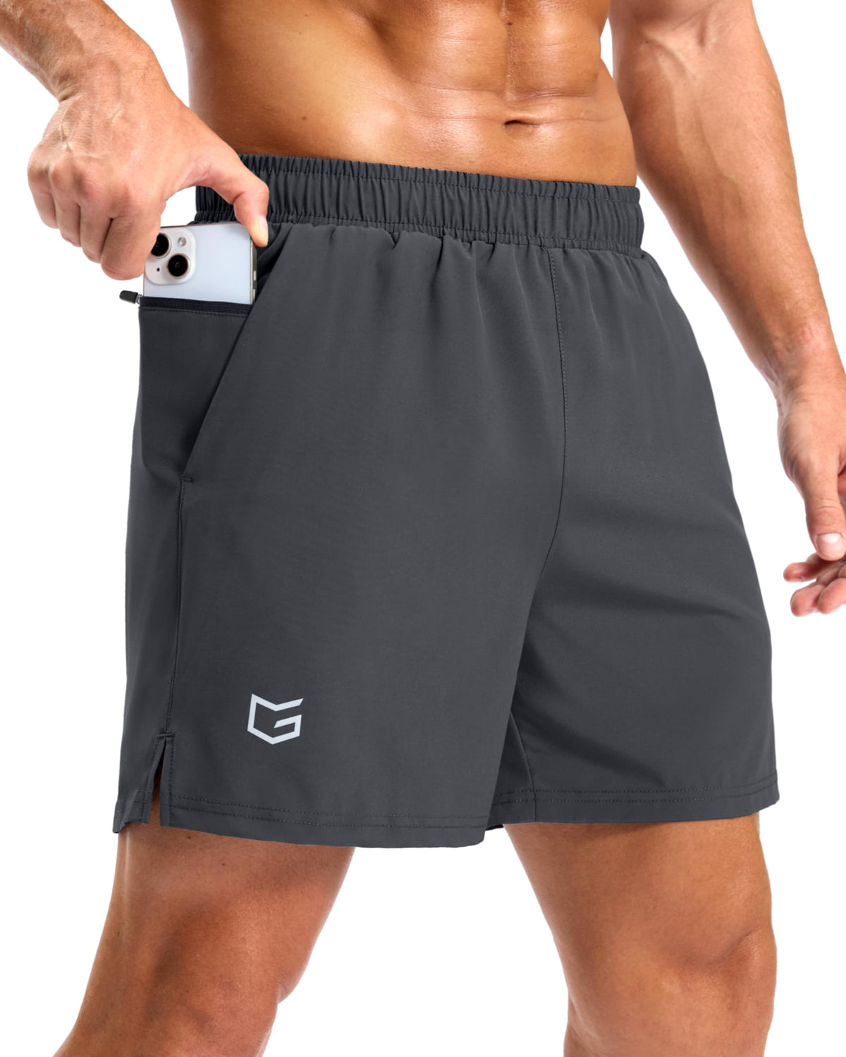G Gradual Men's Athletic Running Shorts with 2 Zipper Pockets 7"/ 5"/ 9"