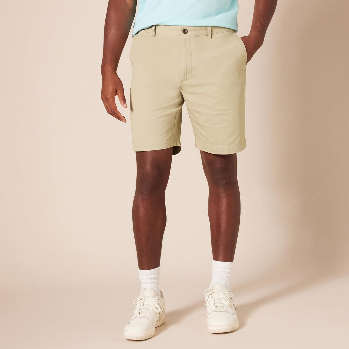 Amazon Essentials Men's Slim-Fit 9" Cotton Twill Khaki Chino Shorts with Tapered Leg