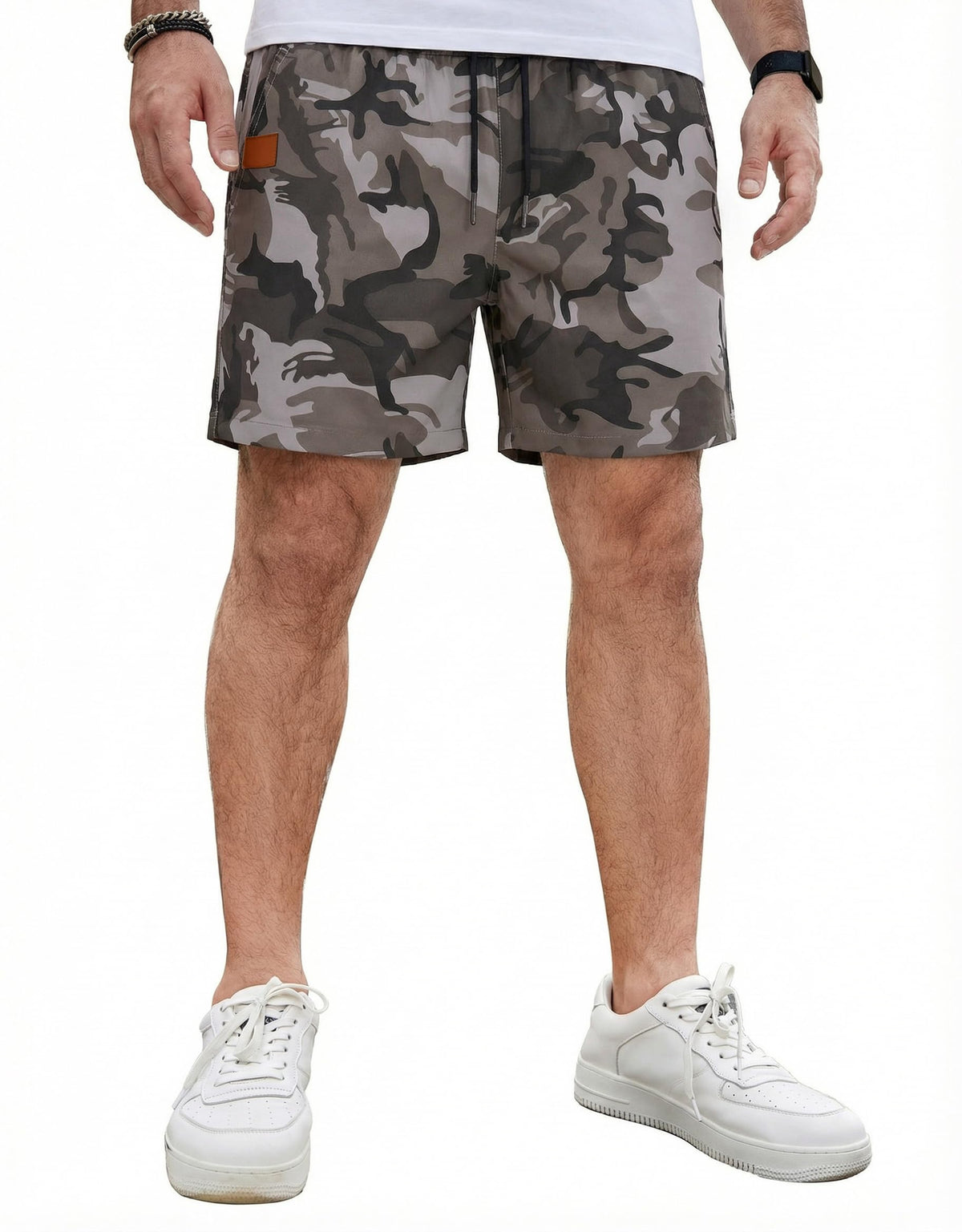 COOFANDY Men's Casual Cotton Shorts Summer Beach 5 Inch Shorts Lightweight Drawstring Elastic Waist Chino Golf Shorts