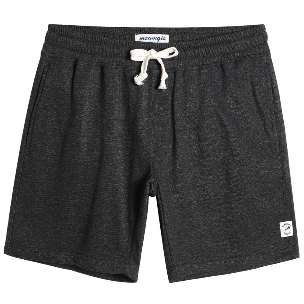 maamgic Mens Athletic Gym Shorts 5/7" Elastic Waist Casual Pajama Pocket Jogger Men Workout Short Pants
