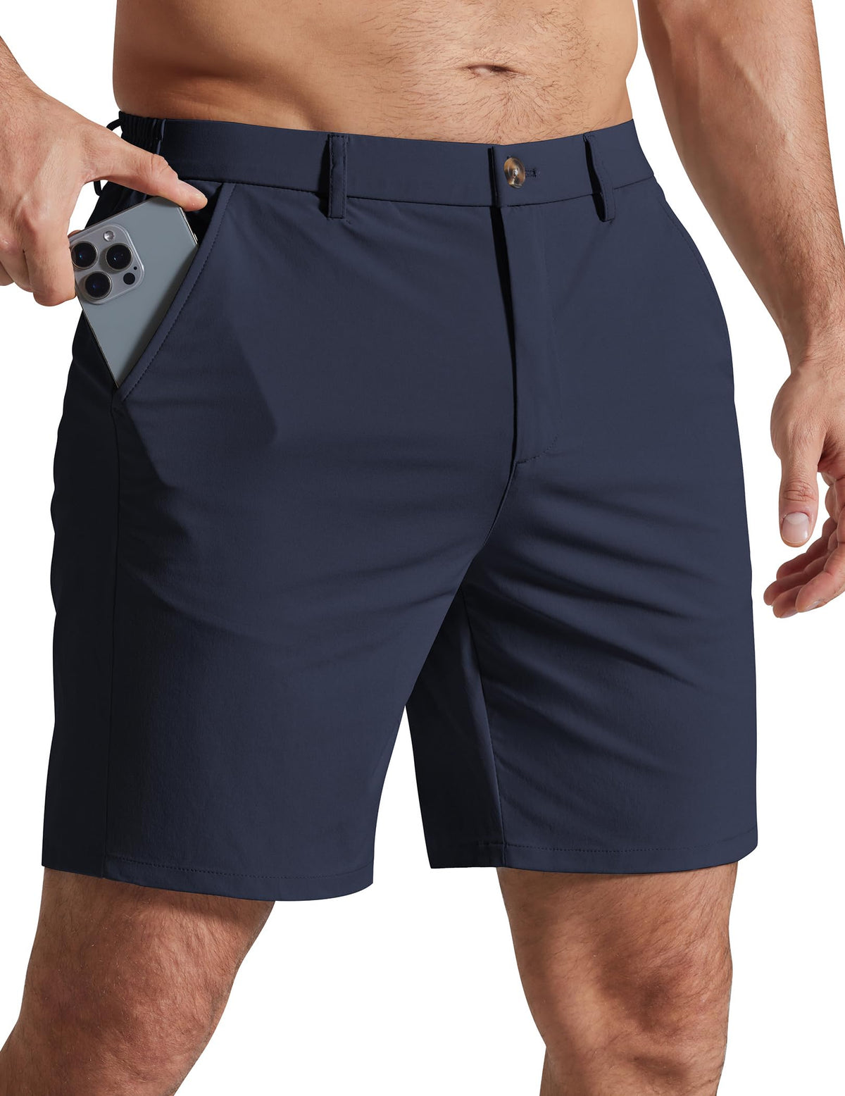 COOFANDY Men Casual Shorts 7" Stretch Quick Dry Golf Shorts with 4 Pockets