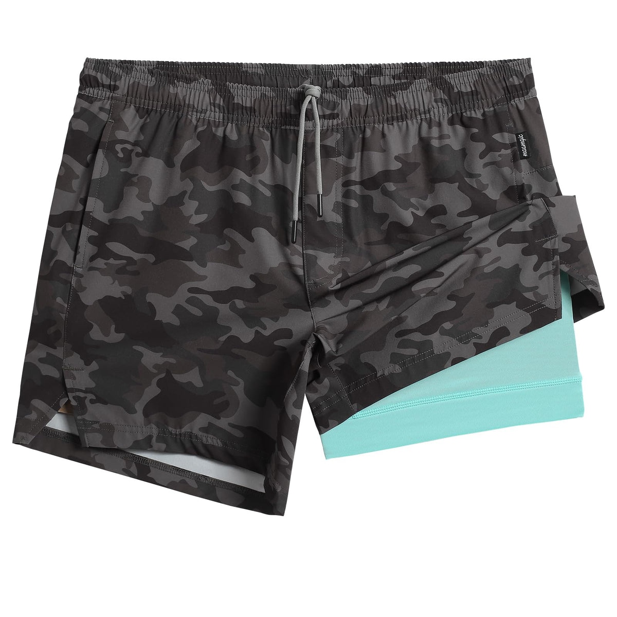 maamgic Mens 5" Gym Running Shorts for Men 2 in 1 Quick Dry Workout Athletic Shorts