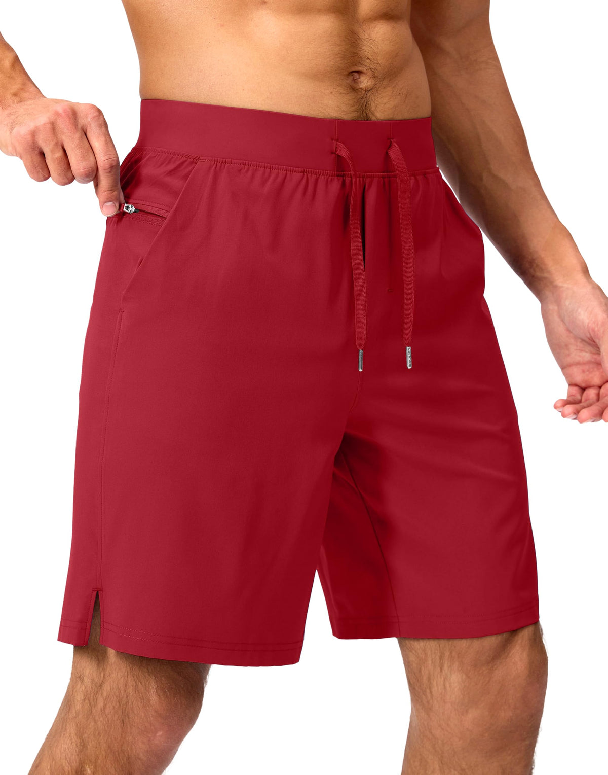 Soothfeel Men's Athletic Running Shorts Zipper Pockets 9"/7"/5 Workout Gym
