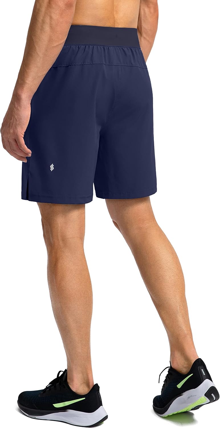 Soothfeel Men's Athletic Running Shorts Zipper Pockets 9"/7"/5 Workout Gym