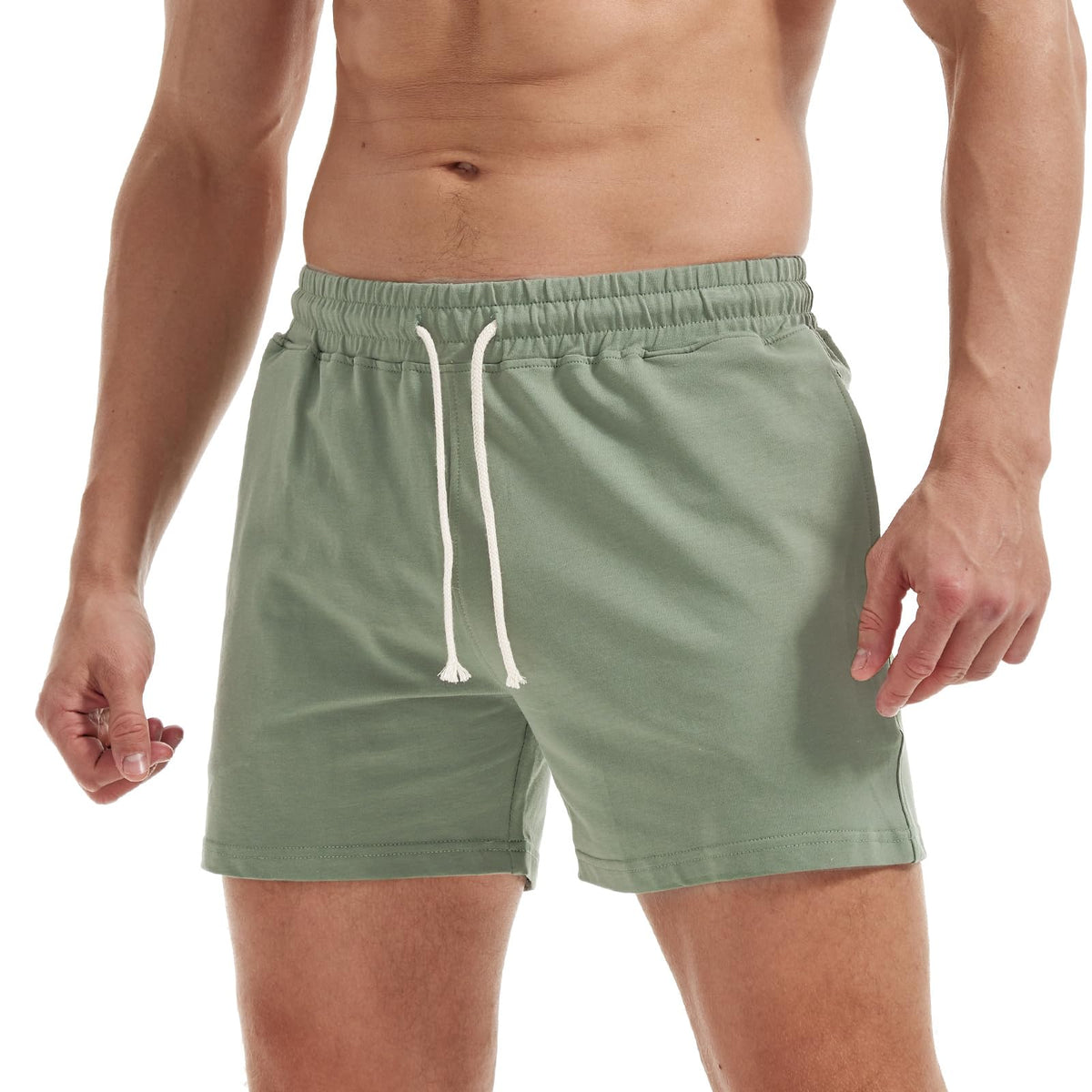 AIMPACT Men's Cotton Workout Shorts 5"/7" Sweat Athletic Gym with Pockets