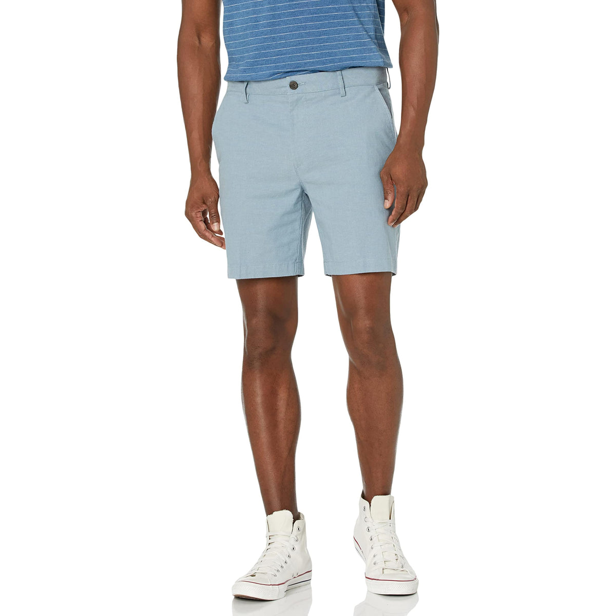 Amazon Essentials Men's Slim-Fit 7" Lightweight Comfort Stretch Oxford Shorts with Tapered Leg for Casual Wear