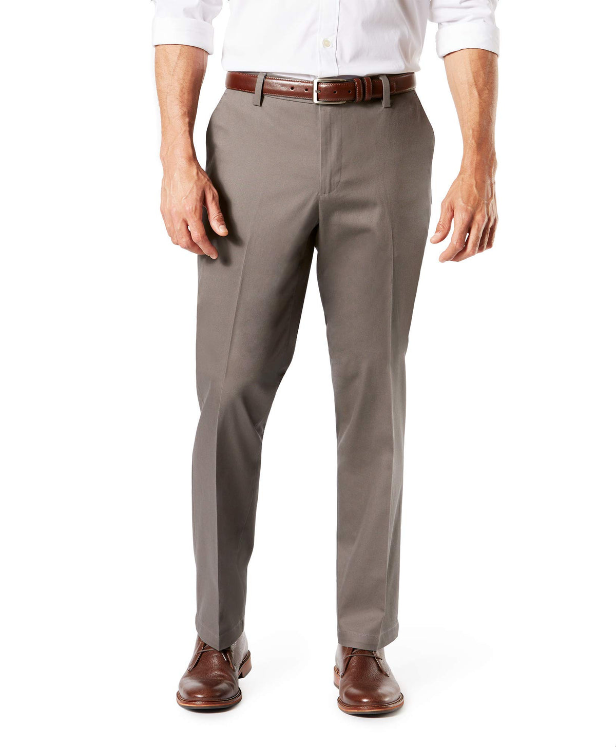 Dockers Mens Straight Fit Signature Lux Cotton Stretch Khaki Pant - Creased