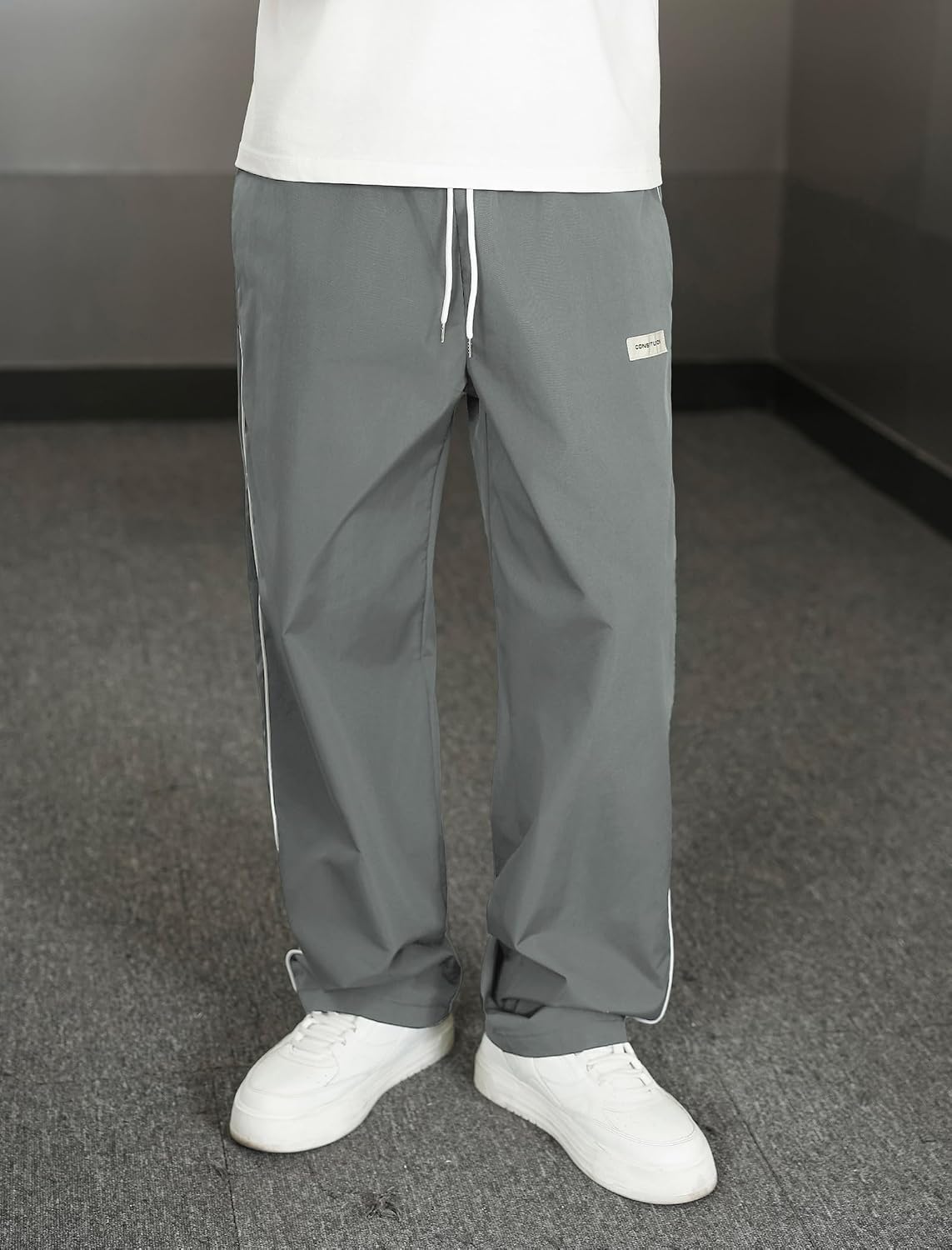 ZAFUL Mens Casual Sweatpants Stripe Drawstring Letter Y2K Baggy Track Pants