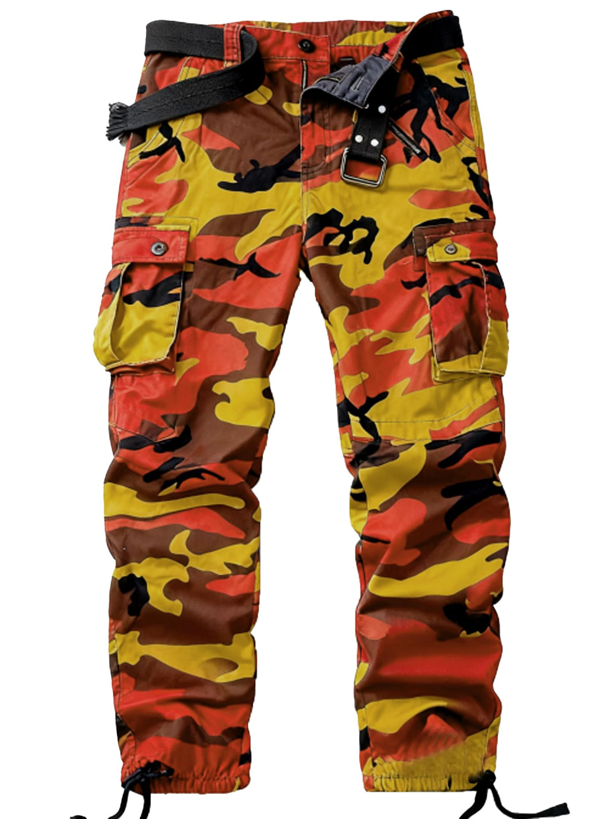 Men's Camo Cargo Work Pants Cotton Tactical Ripstop Casual Combat Pants with 8 Pockets