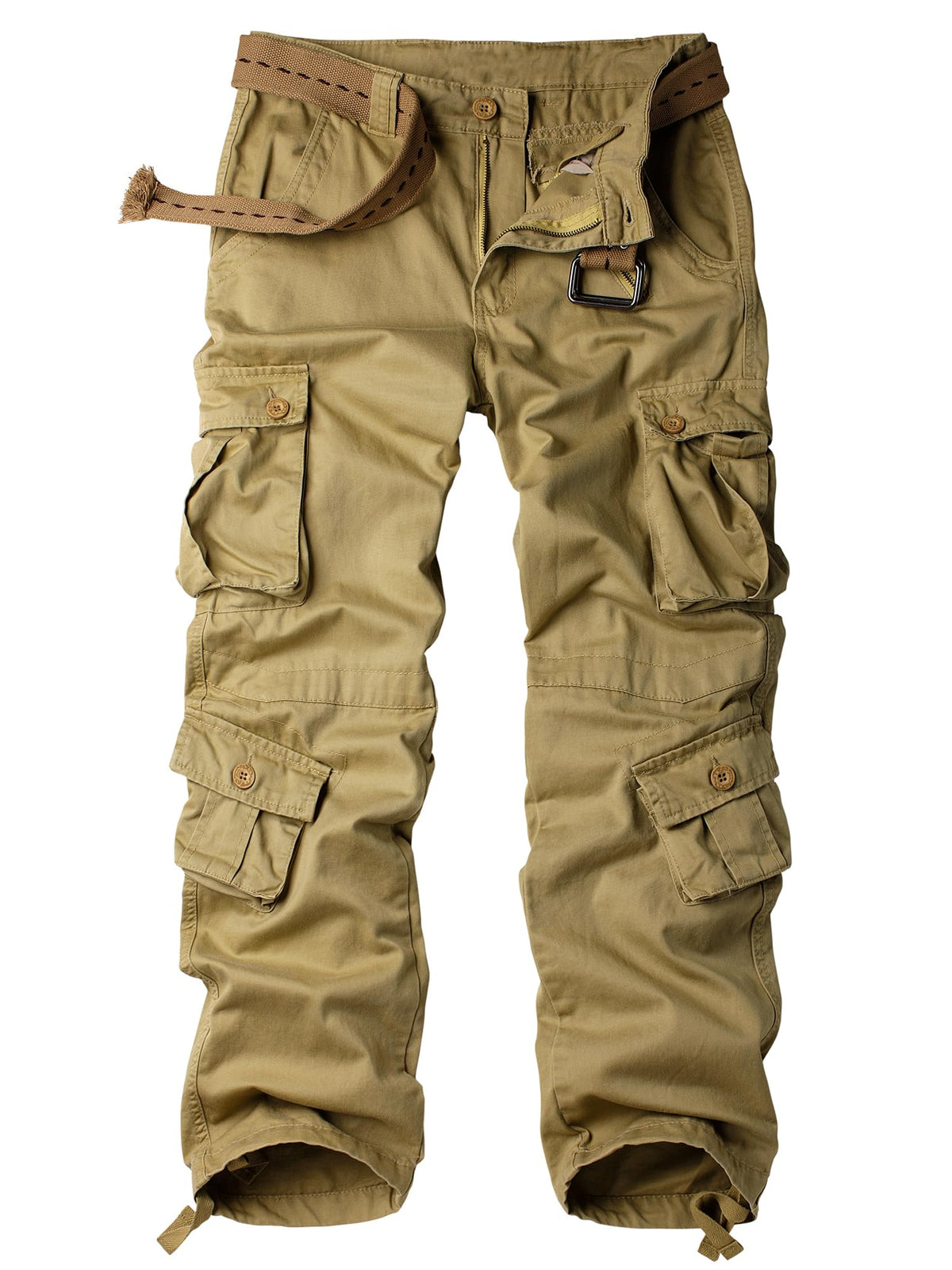 Men's Camo Cargo Work Pants Cotton Tactical Ripstop Casual Combat Pants with 8 Pockets