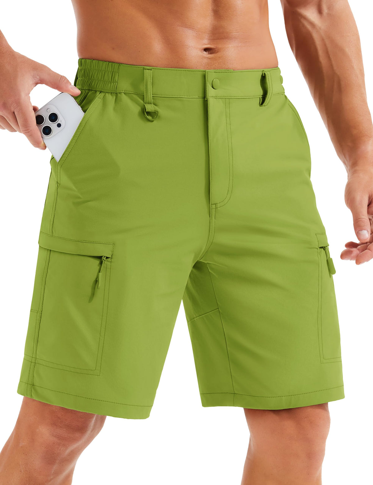 MAGCOMSEN Men's Hiking Cargo Shorts Quick Dry Lightweight 9" Golf Shorts Summer Casual Work Outdoor with 5 Zipper Pockets