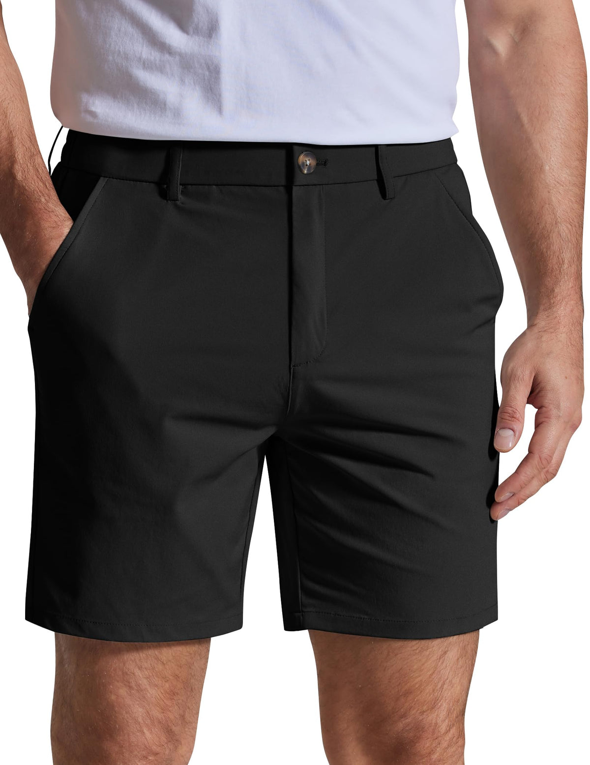 COOFANDY Men Casual Shorts 7" Stretch Quick Dry Golf Shorts with 4 Pockets