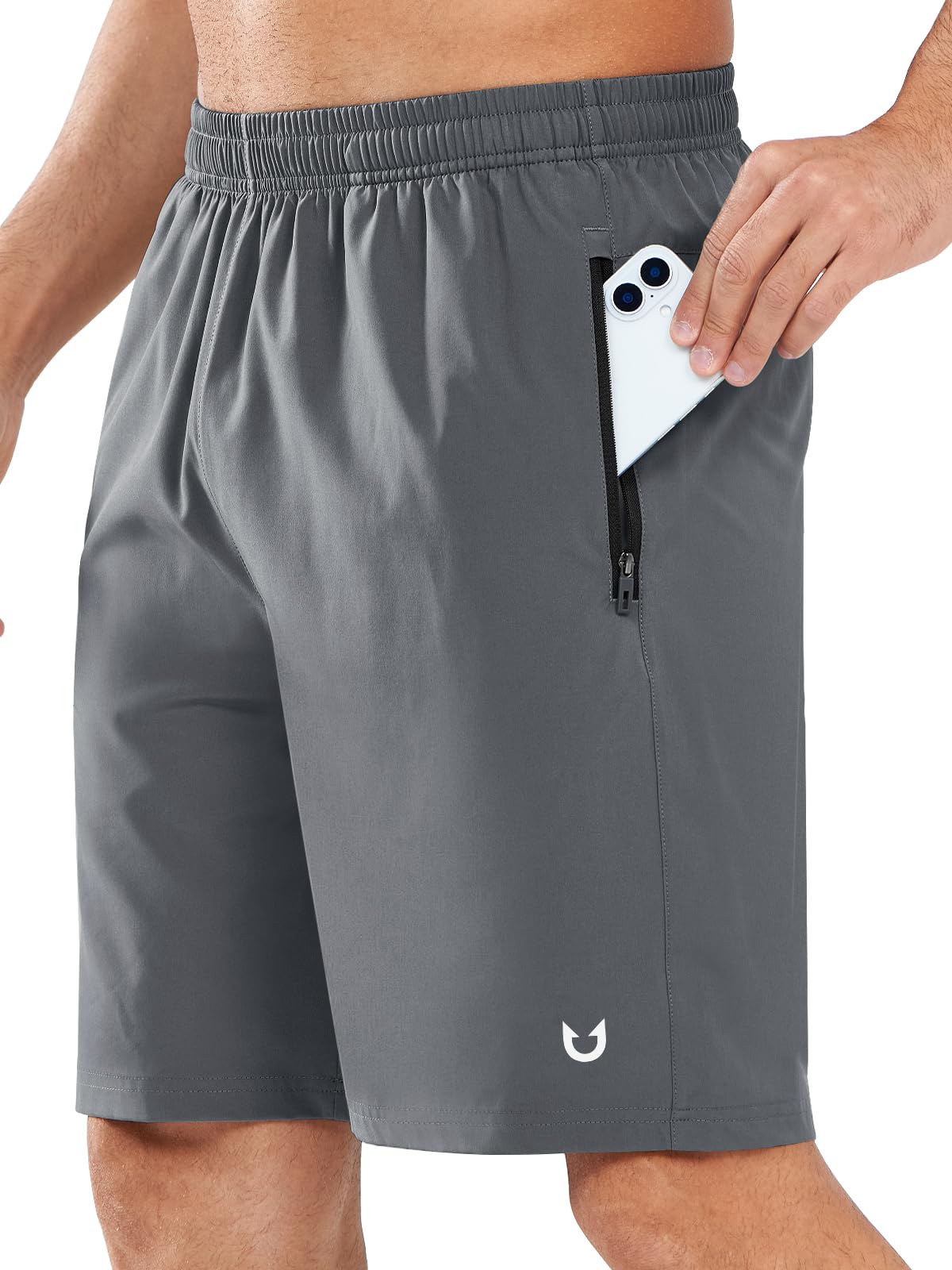 NORTHYARD Men's Athletic Running Shorts Quick Dry Lightweight Zip Pockets