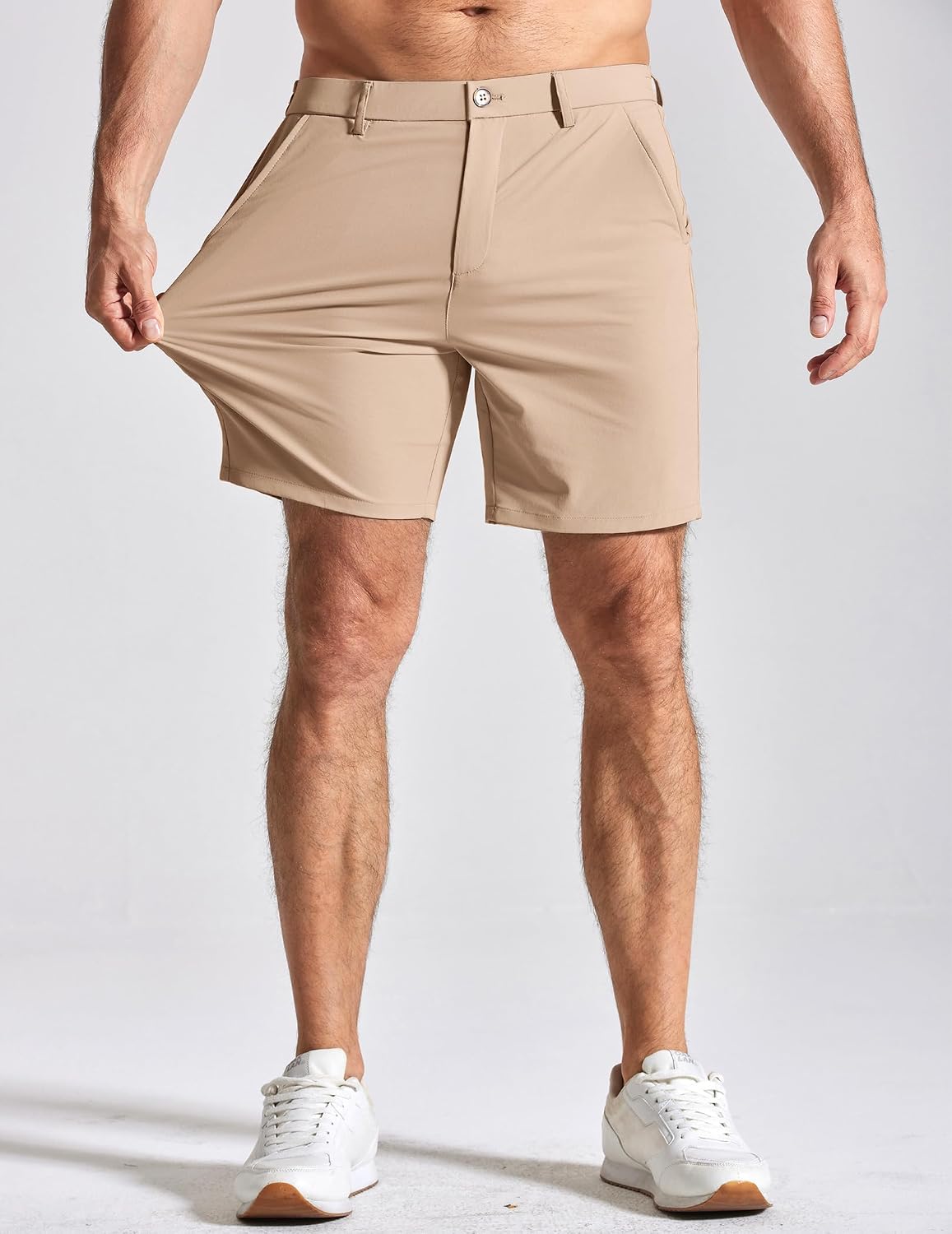 COOFANDY Men Casual Shorts 7" Stretch Quick Dry Golf Shorts with 4 Pockets