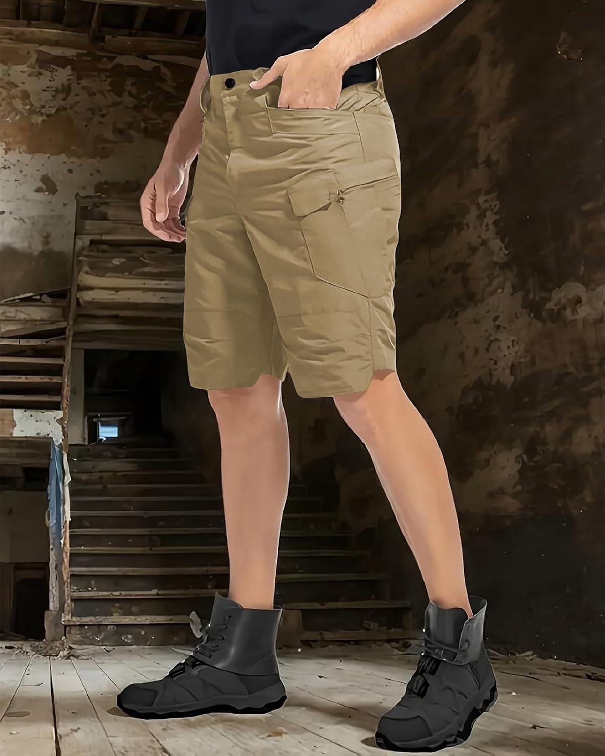 Wangdo Men's Hiking Cargo Shorts Lightweight Outdoor Work Tactical Shorts
