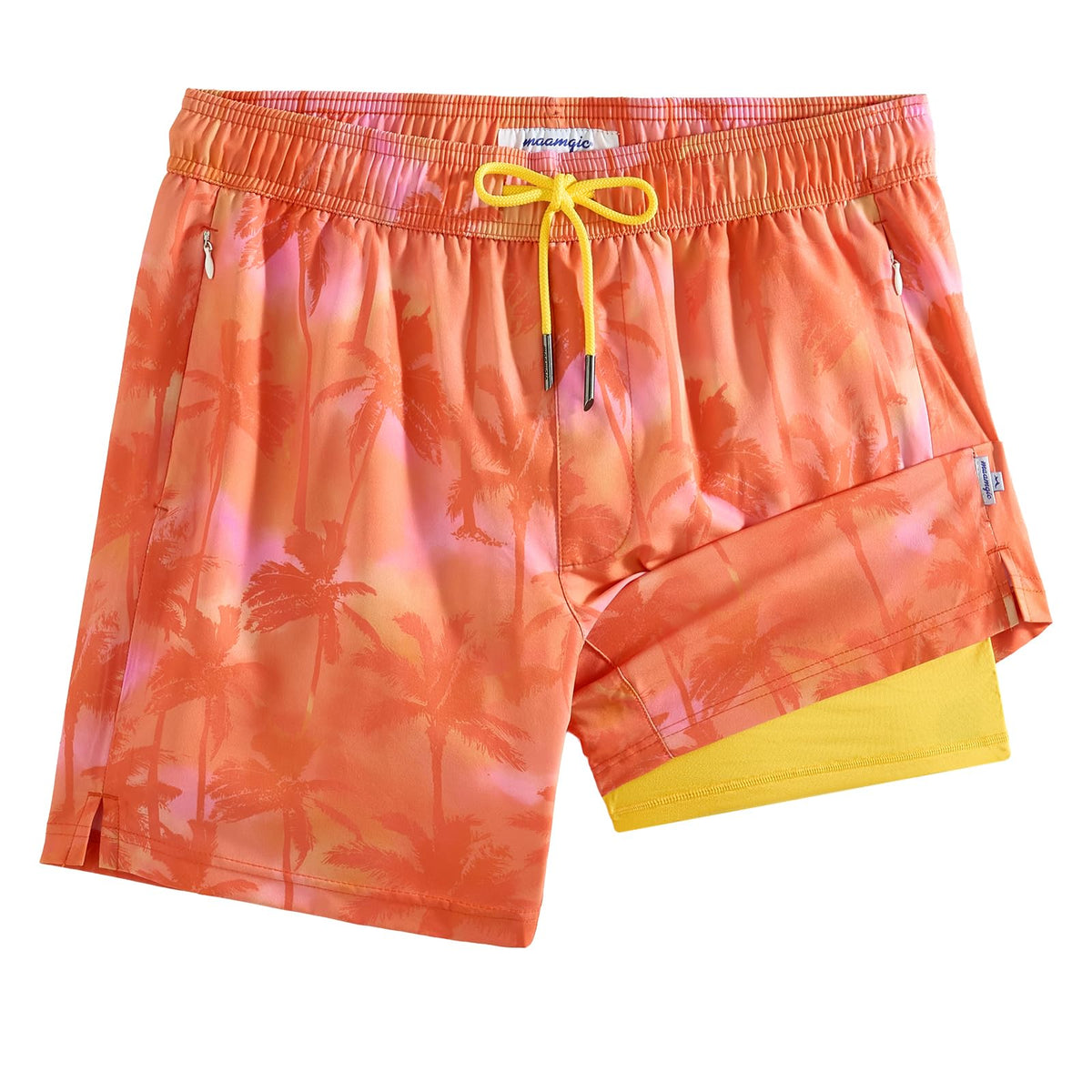 maamgic 2 in 1 Mens Swim Trunks 7 Inch Swim Shorts Swim Suits Board Shorts
