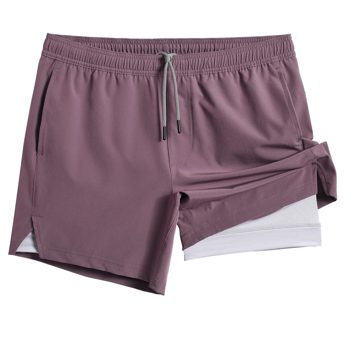 maamgic Mens 5" Gym Running Shorts for Men 2 in 1 Quick Dry Workout Athletic Shorts