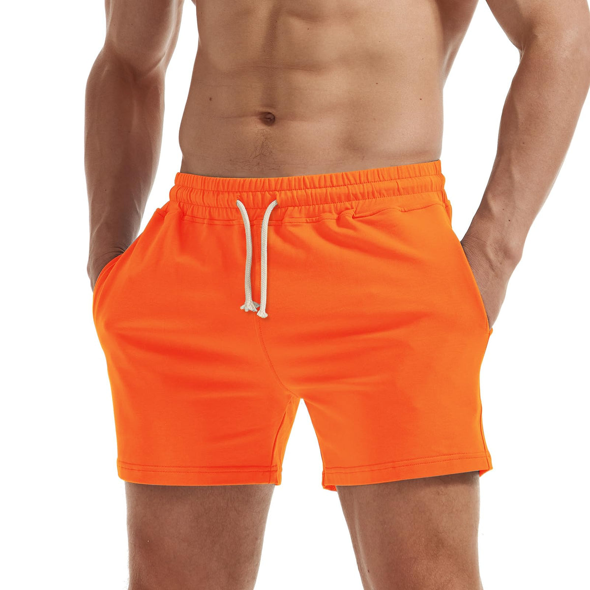 AIMPACT Men's Cotton Workout Shorts 5"/7" Sweat Athletic Gym with Pockets
