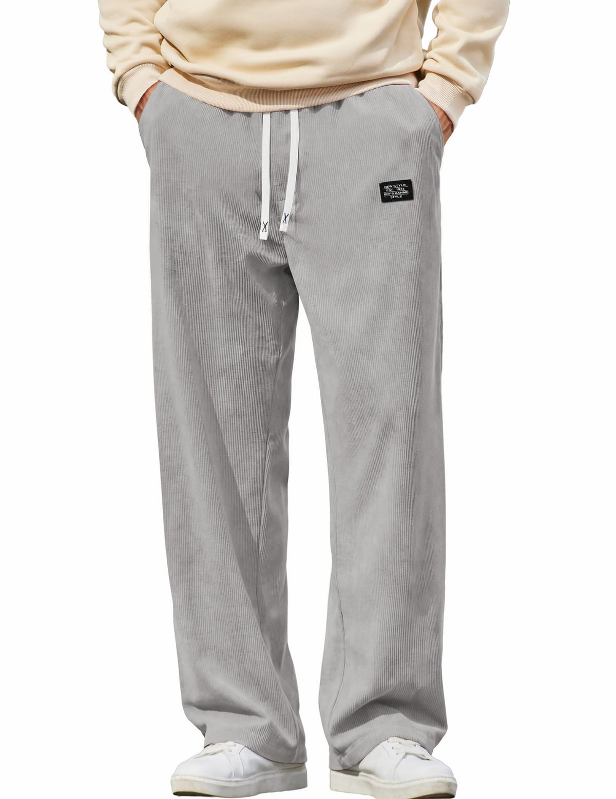COOFANDY Mens Casual Corduroy Pants Baggy Sweatpants Loose Fit Wide Leg