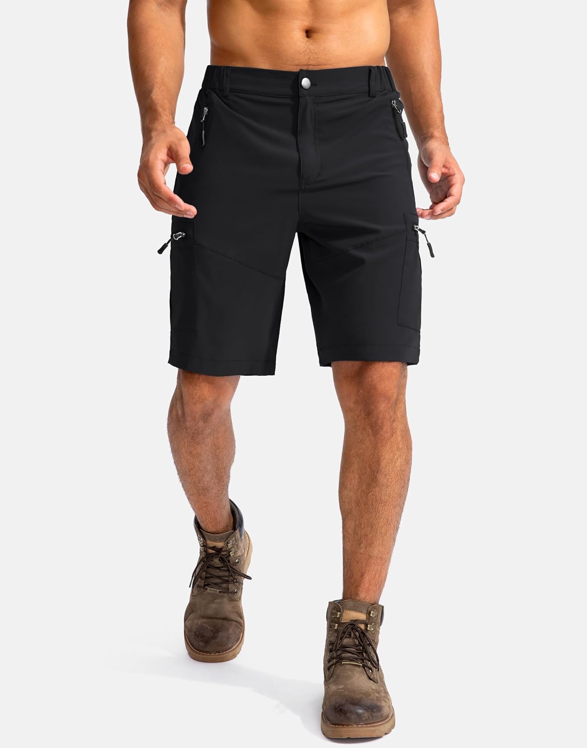 Pudolla Men's Hiking Cargo Shorts 9"/7"/11" Lightweight Outdoor Shorts for Men Trip Golf Camping Casual with 5 Zipper Pockets
