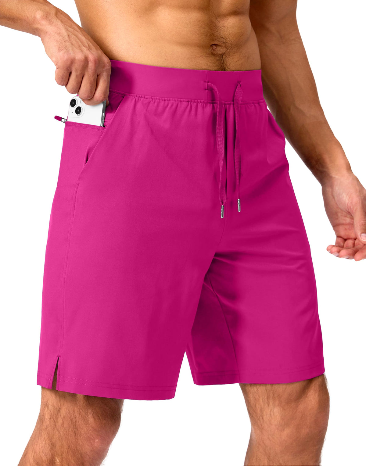 Soothfeel Men's Athletic Running Shorts Zipper Pockets 9"/7"/5 Workout Gym