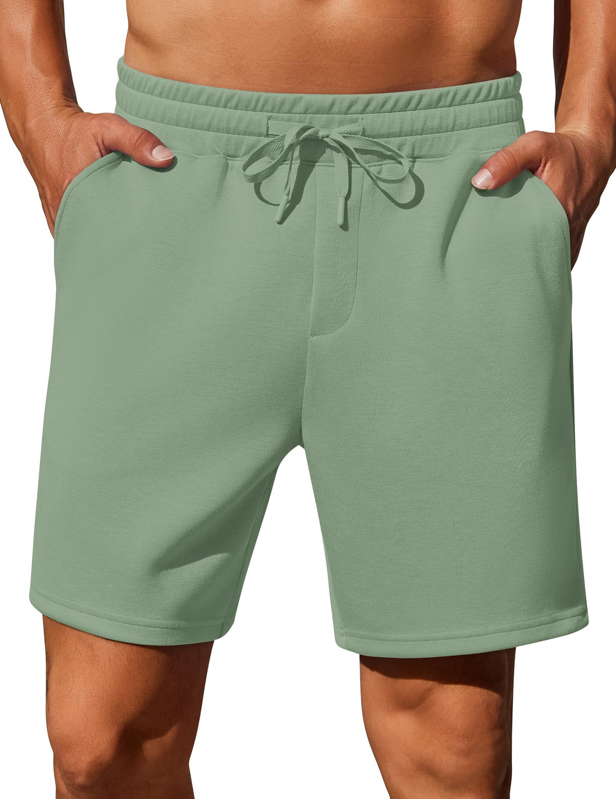 PINSPARK Mens Lounge Sweat Shorts,7" Casual Gym Athletic Workout Short