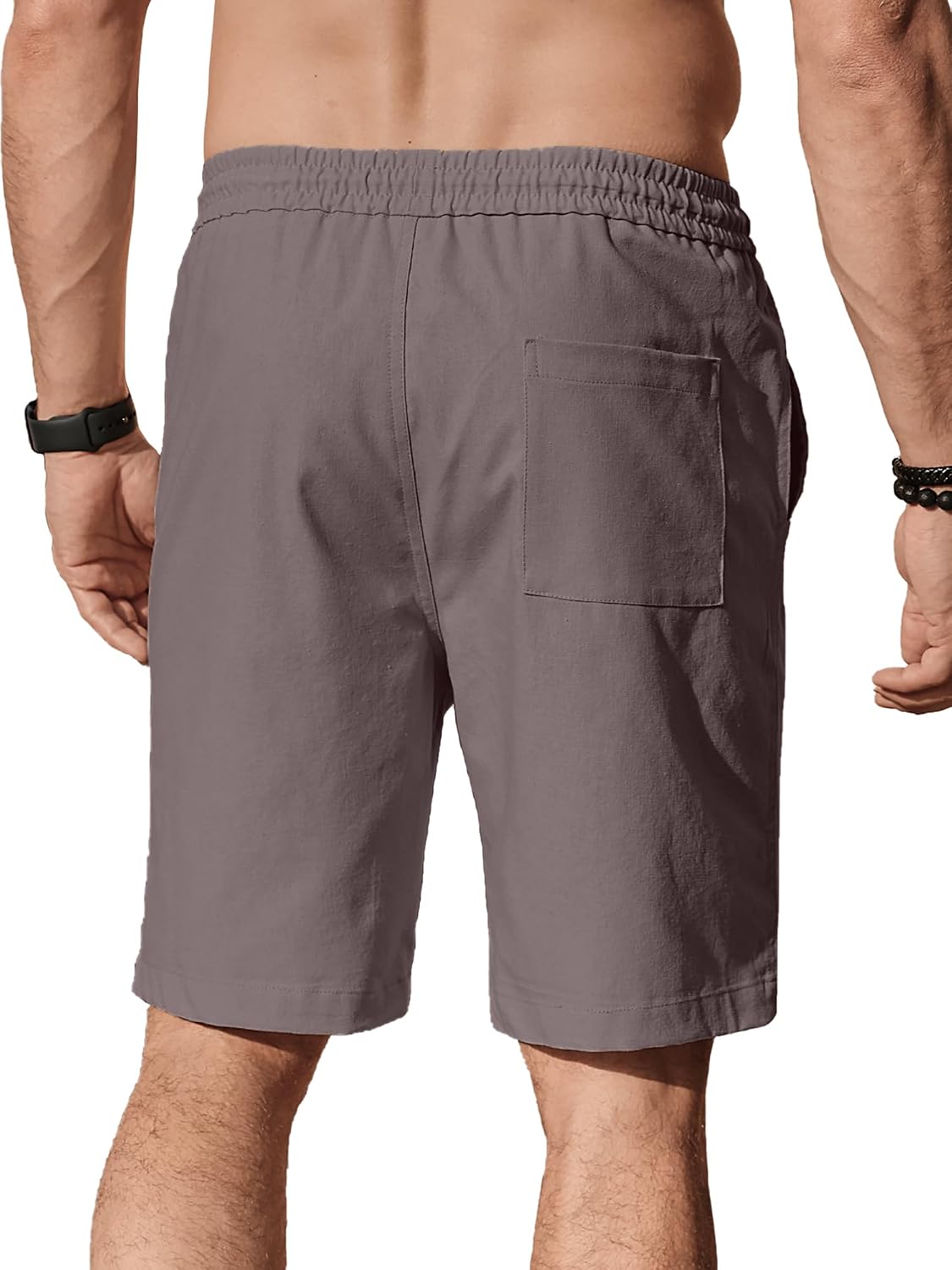 Comdecevis Men's Cotton Linen Casual Shorts