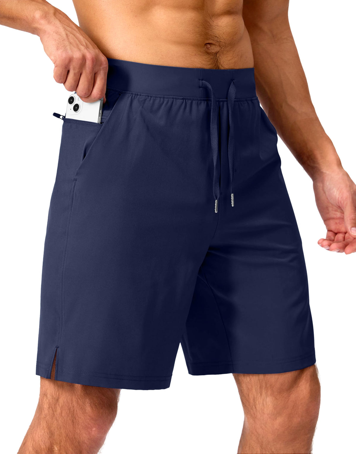 Soothfeel Men's Athletic Running Shorts Zipper Pockets 9"/7"/5 Workout Gym