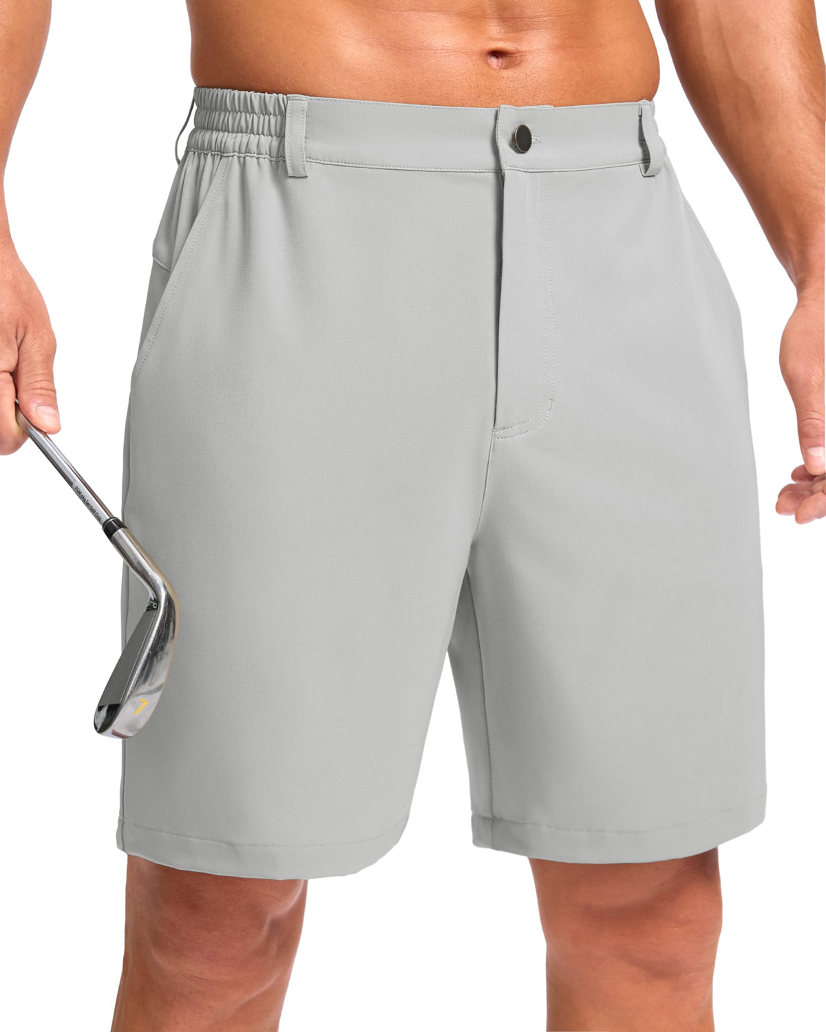 Pudolla Men's Casual Shorts 7"/9"/5" Lightweight Golf Shorts with 3 Pockets Stretch Quick Dry Comfy Work Shorts