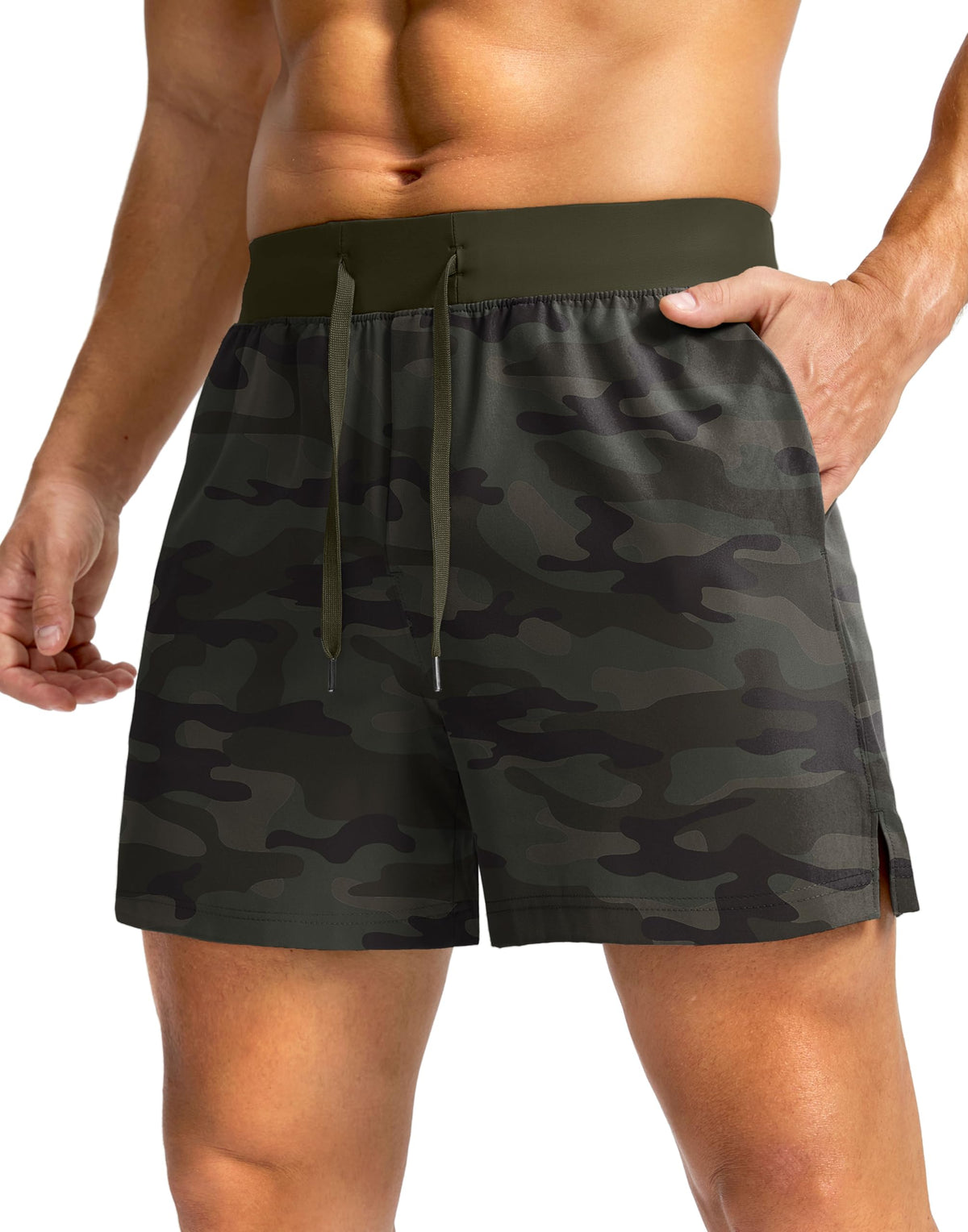 Soothfeel Men's Athletic Running Shorts Zipper Pockets 9"/7"/5 Workout Gym
