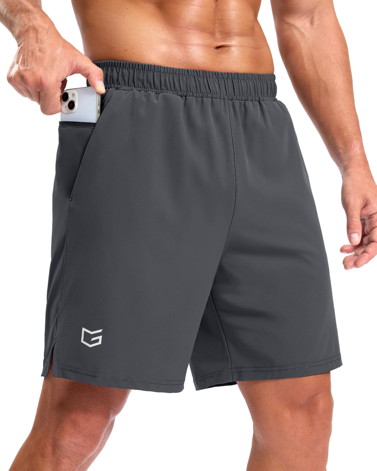 G Gradual Men's Athletic Running Shorts with 2 Zipper Pockets 7"/ 5"/ 9"