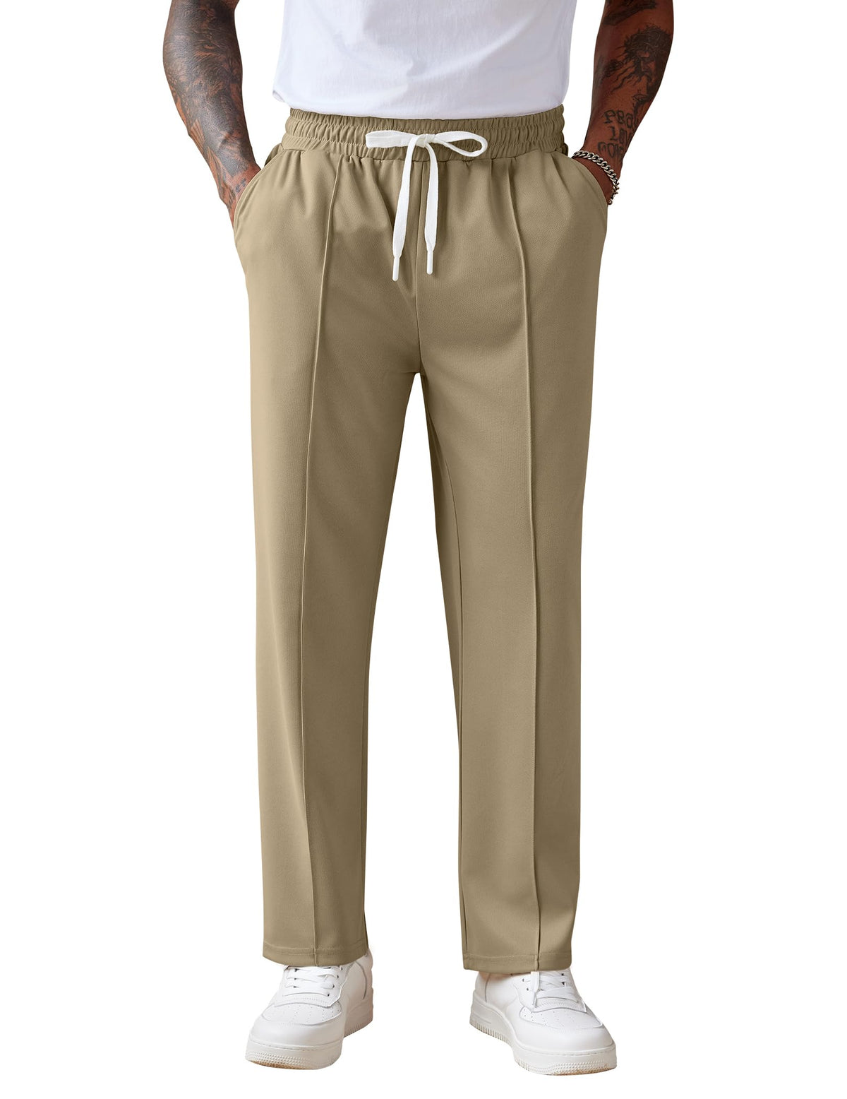 COOFANDY Men's Knit Sweatpants Straight Leg Casual Pants with Drawstring