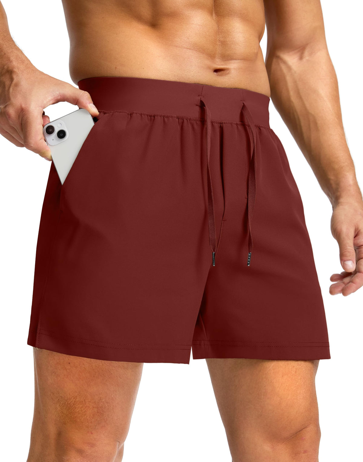 Soothfeel Men's Athletic Running Shorts Zipper Pockets 9"/7"/5 Workout Gym