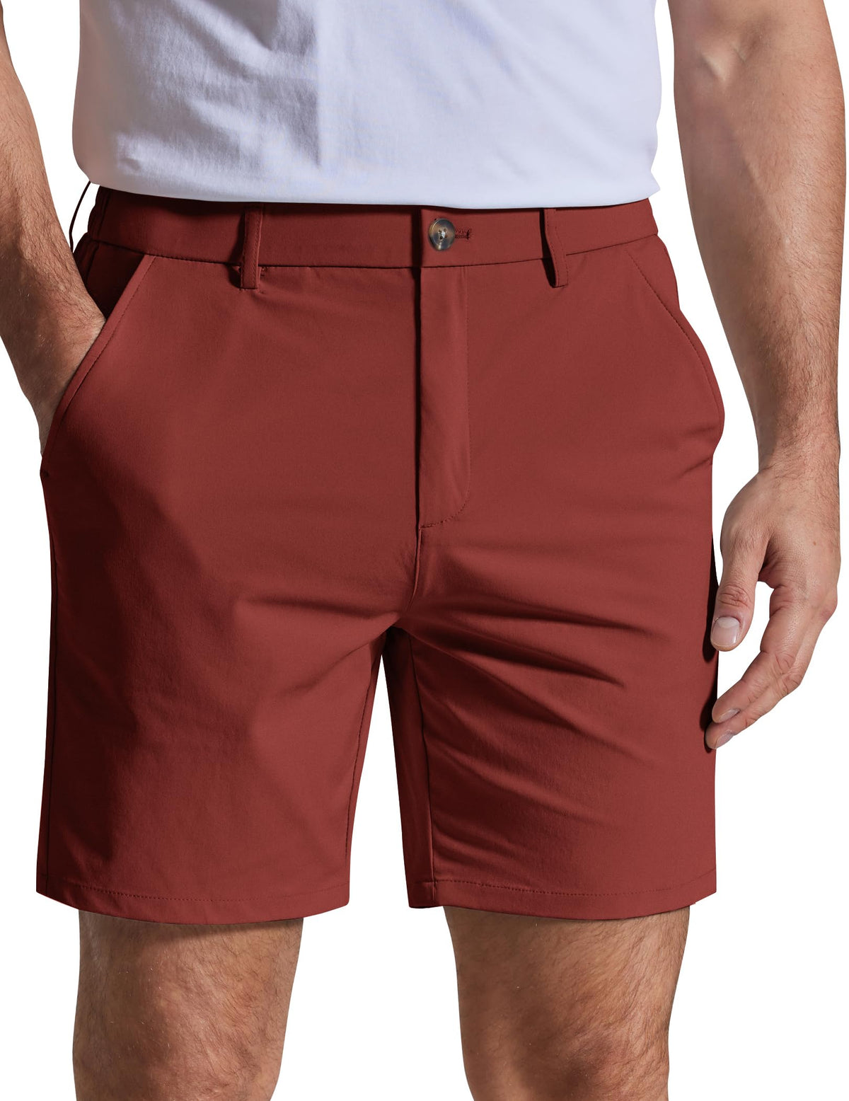 COOFANDY Men Casual Shorts 7" Stretch Quick Dry Golf Shorts with 4 Pockets