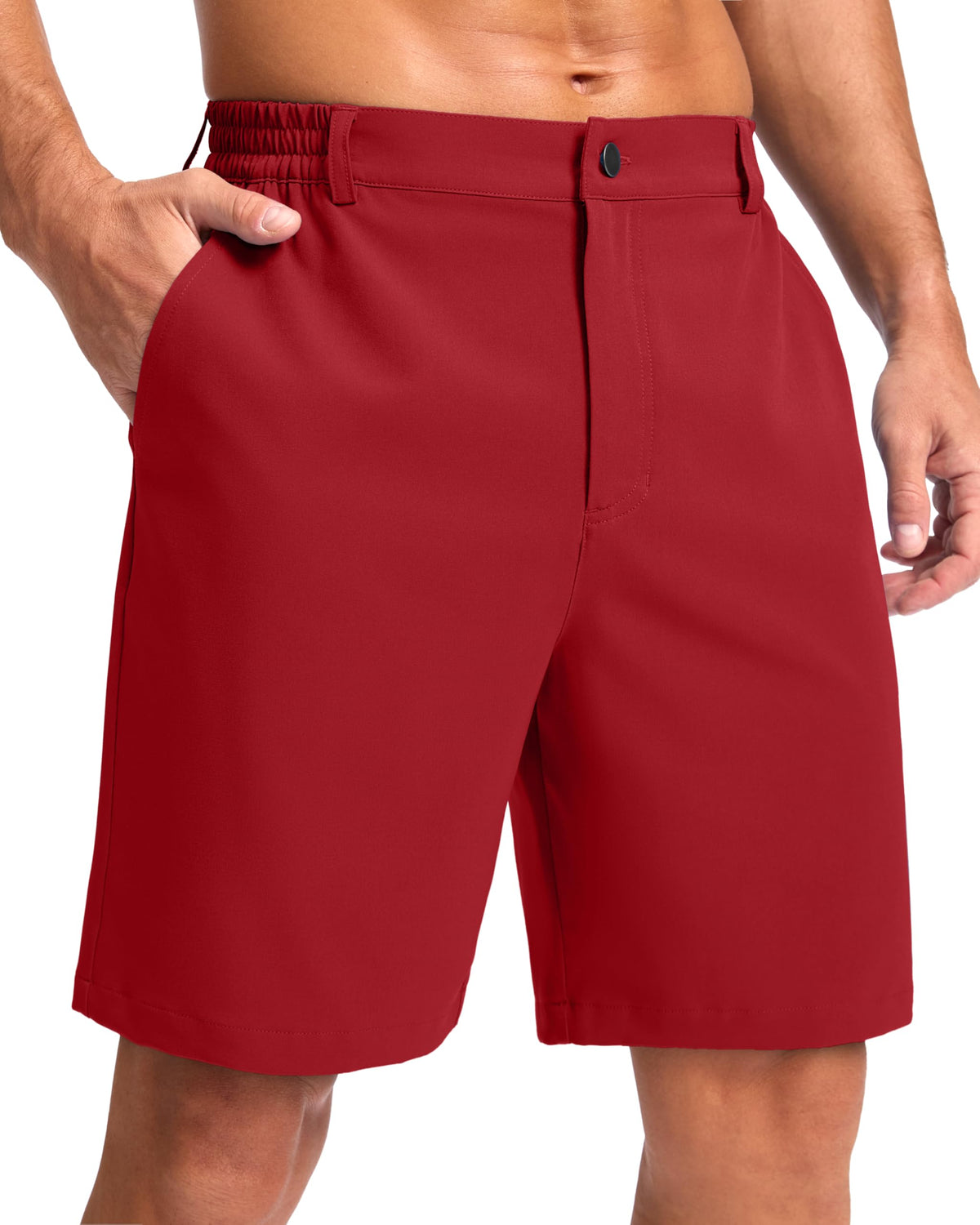 Pudolla Men's Casual Shorts 7"/9"/5" Lightweight Golf Shorts with 3 Pockets Stretch Quick Dry Comfy Work Shorts