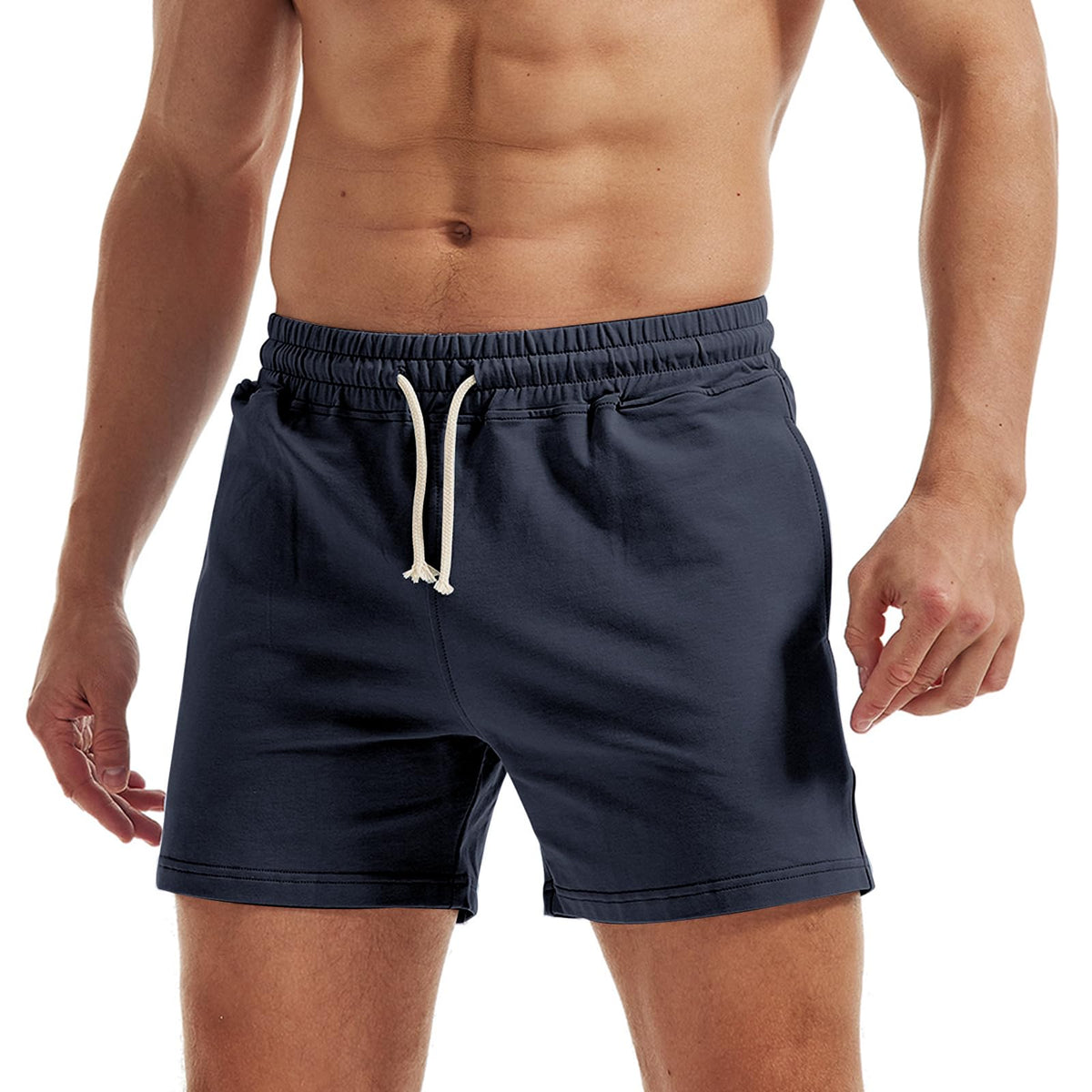 AIMPACT Men's Cotton Workout Shorts 5"/7" Sweat Athletic Gym with Pockets