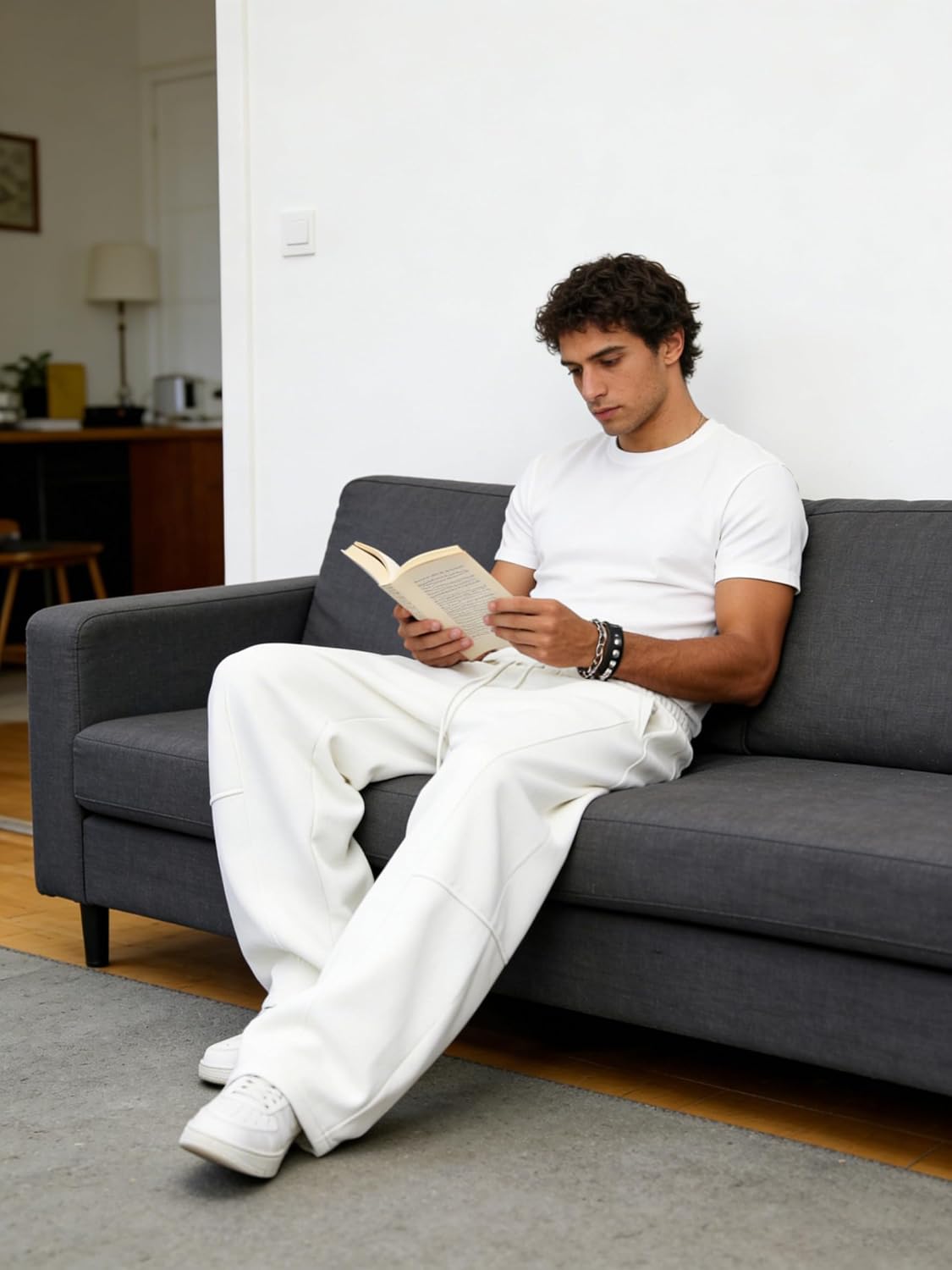 Mens Baggy Sweatpants Casual Wide Leg Pants