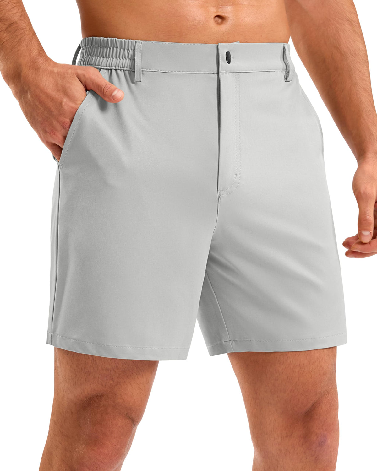Pudolla Men's Casual Shorts 7"/9"/5" Lightweight Golf Shorts with 3 Pockets Stretch Quick Dry Comfy Work Shorts