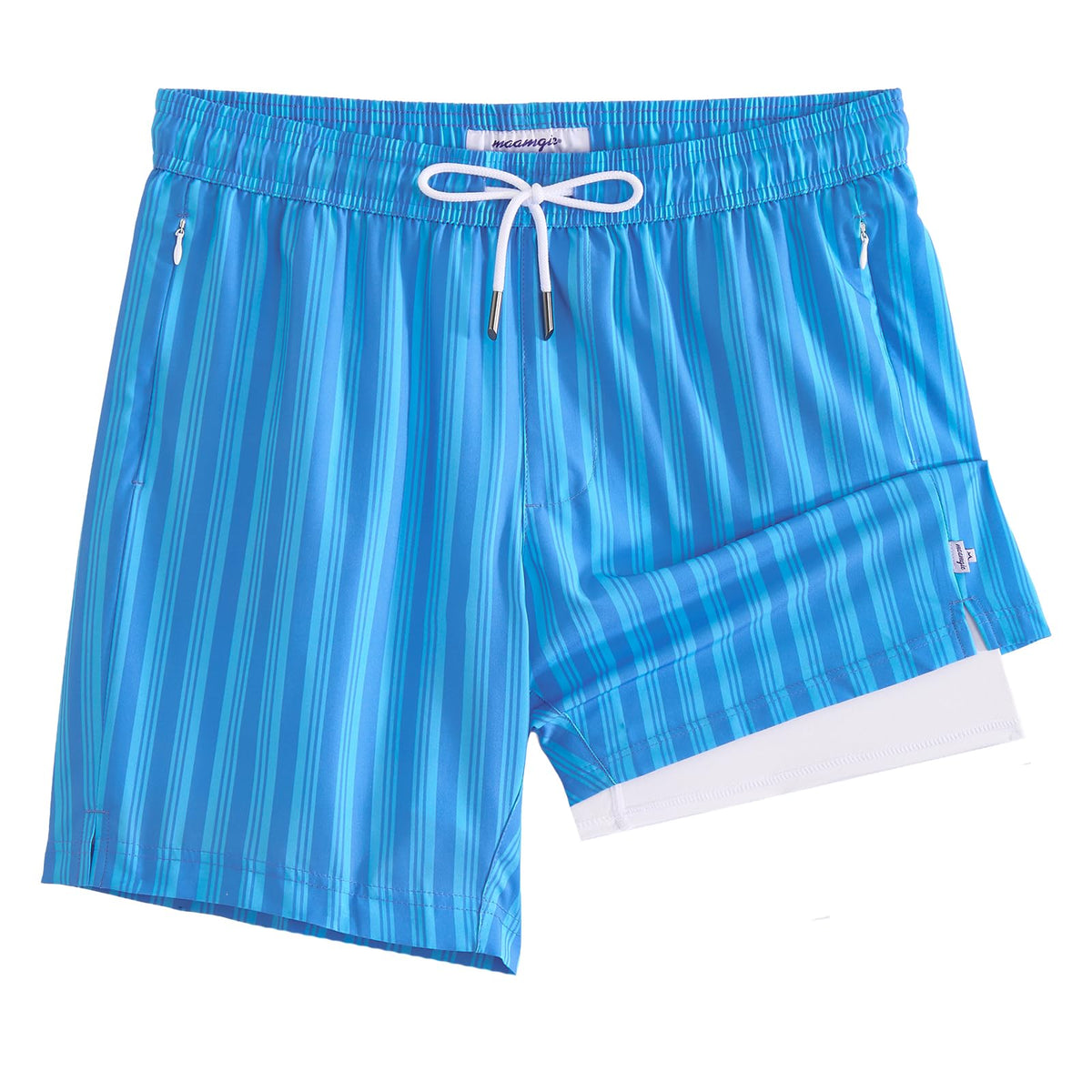 maamgic 2 in 1 Mens Swim Trunks 7 Inch Swim Shorts Swim Suits Board Shorts