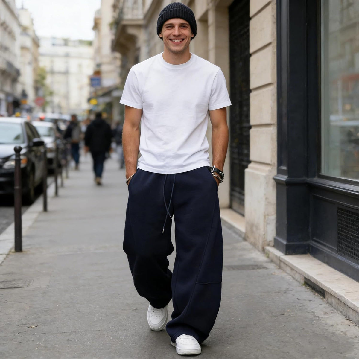 Mens Baggy Sweatpants Casual Wide Leg Pants