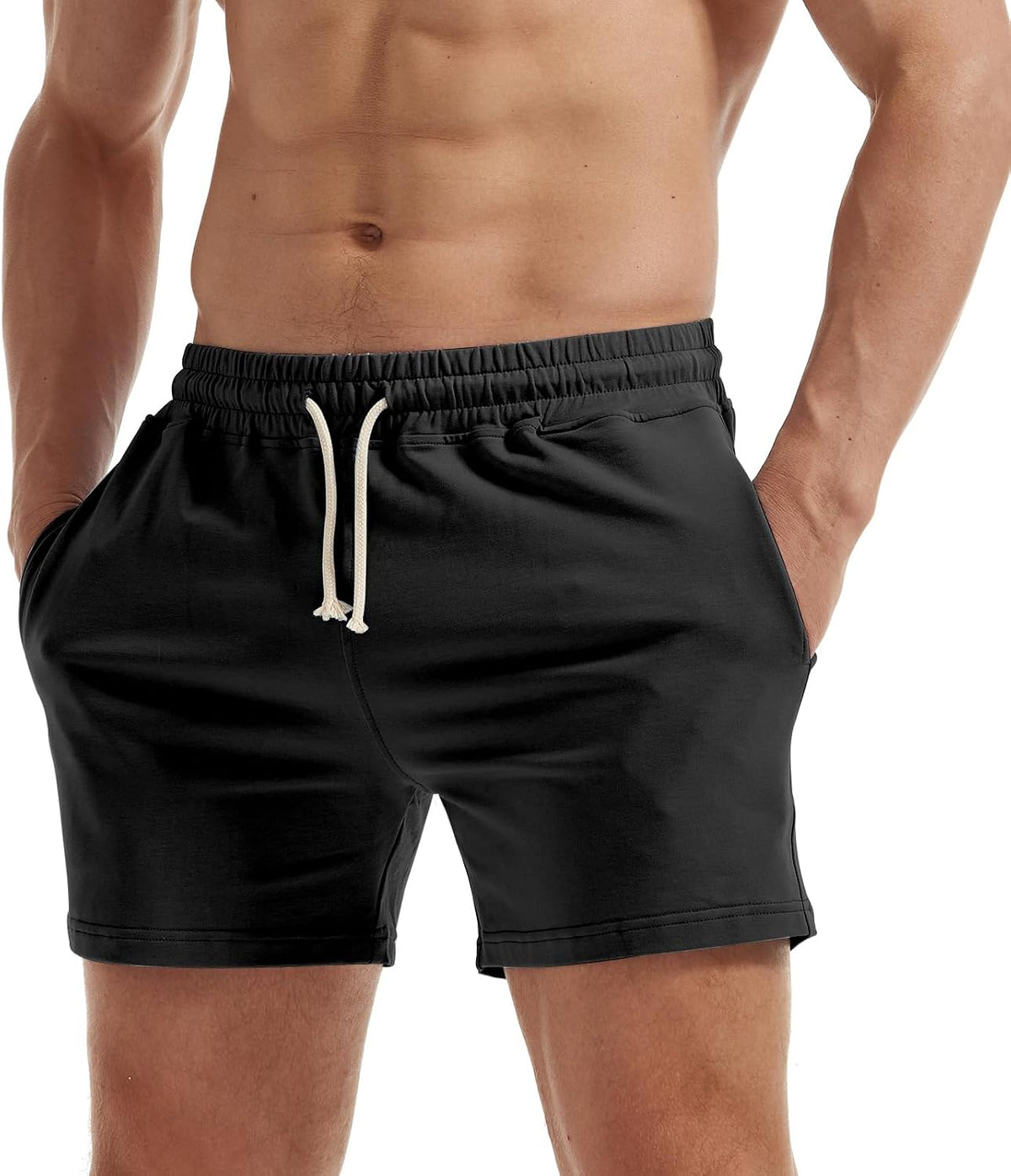 AIMPACT Men's Cotton Workout Shorts 5"/7" Sweat Athletic Gym with Pockets